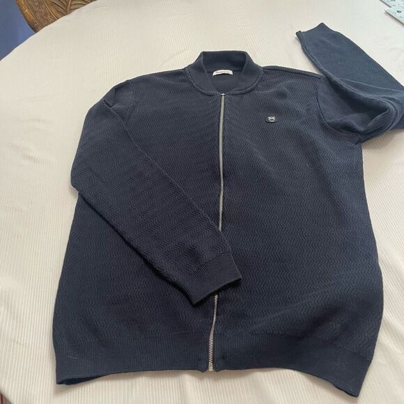 Knowledge Cotton Apparel Navy Blue Zip Up Jacket Size Large - Picture 5 of 9